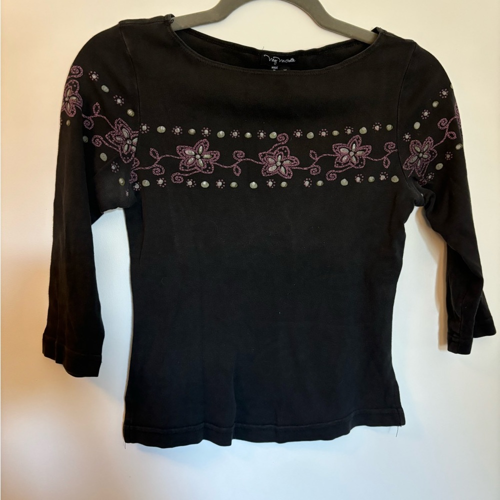 Black 3/4 length sleeve size M